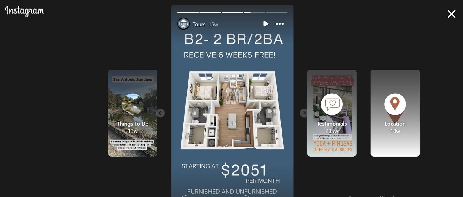 Instagram story for real estate marketing